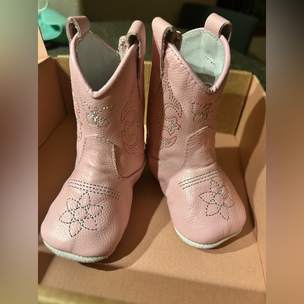 Pink Soft Sole Cowgirl Baby Boots